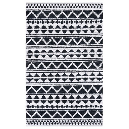 Safavieh 5 ft. x 7 ft. 7 in. Augustine Power Loomed Rectangle Rug Black & Ivory AGT847Z-5